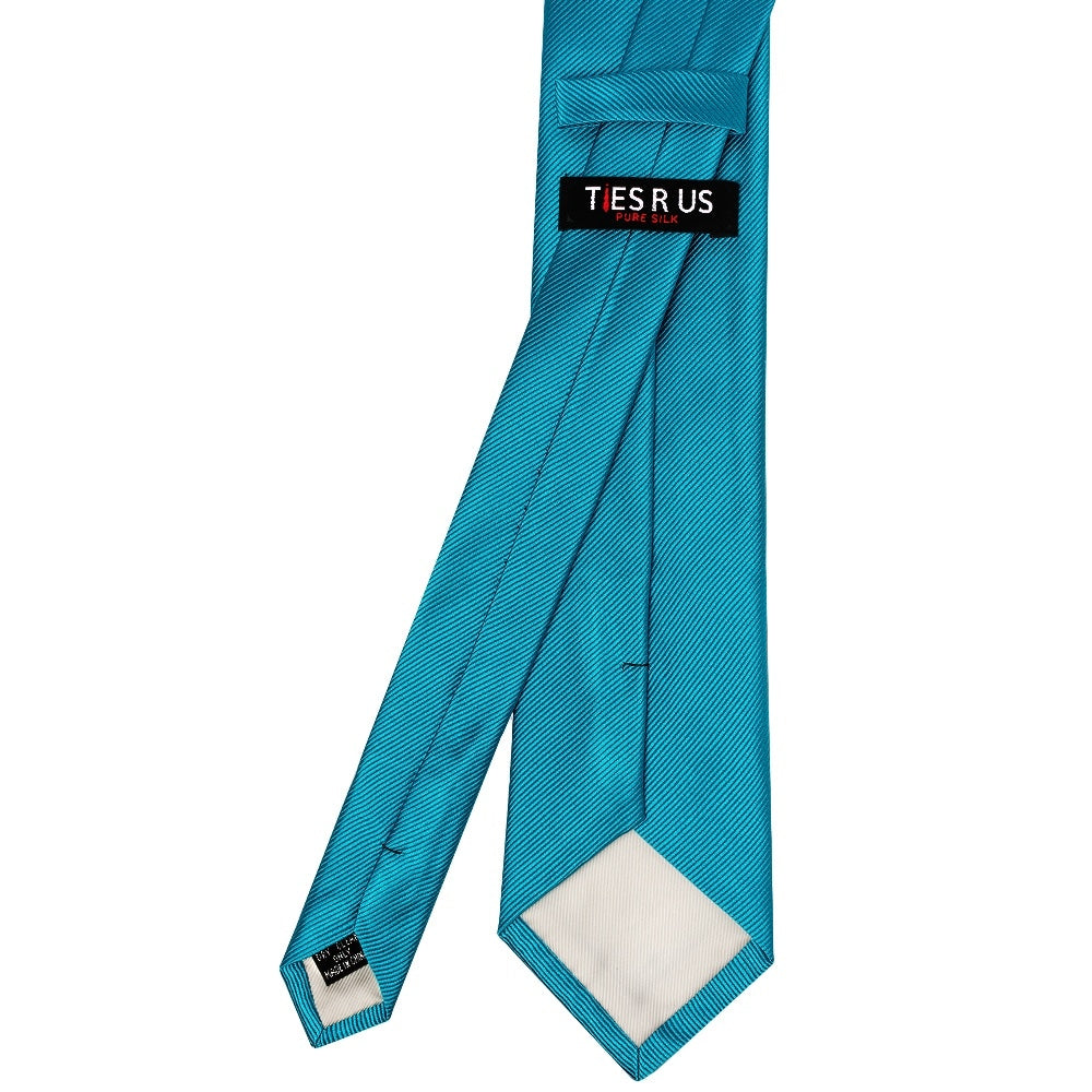 Turquoise Silk Twill Silk Classic Mens Tie 4
