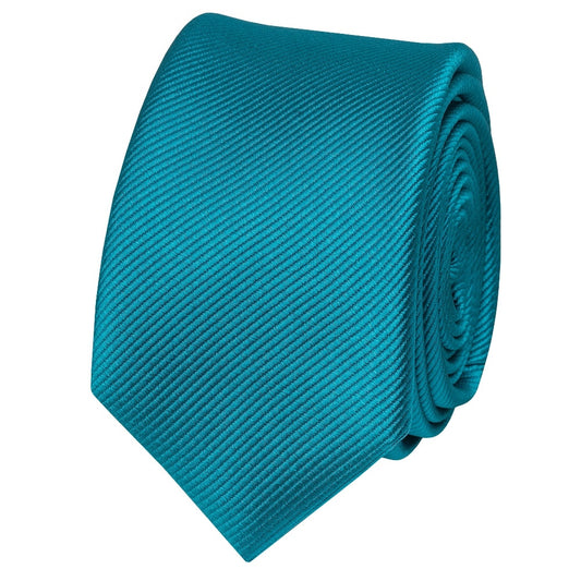 Turquoise Silk Twill Skinny Mens Tie