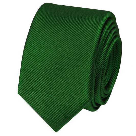 Green Silk Twill Skinny Mens Tie 2