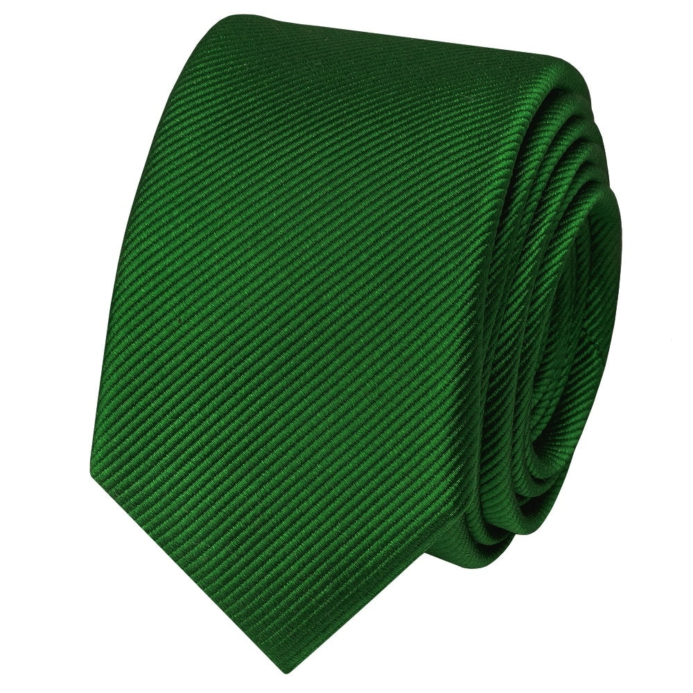 Green Silk Twill Skinny Mens Tie And Pocket Square Set 3