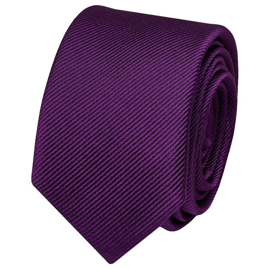 Purple Silk Twill Skinny Mens Tie 2