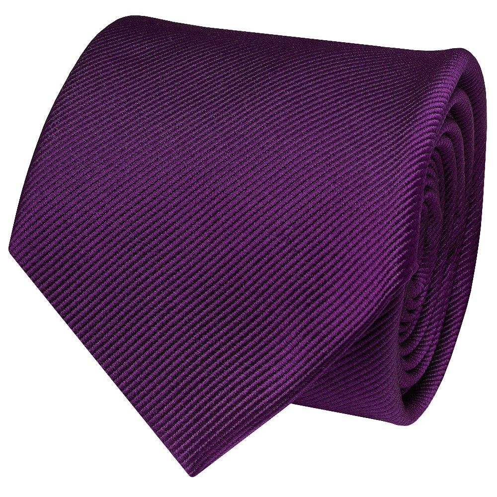 Purple Silk Twill Silk Classic Mens Tie And Pocket Square Set 4