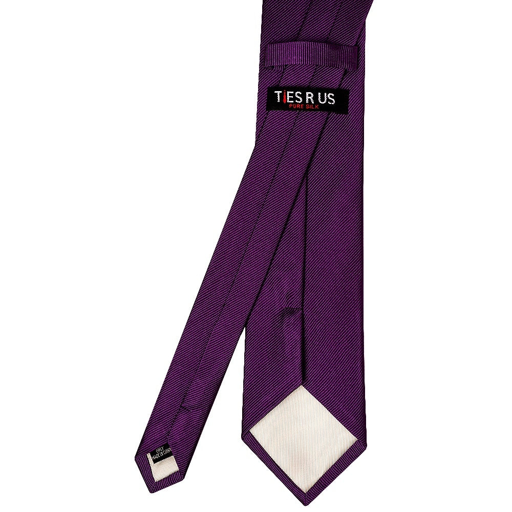 Purple Silk Twill Silk Classic Mens Tie And Pocket Square Set 5