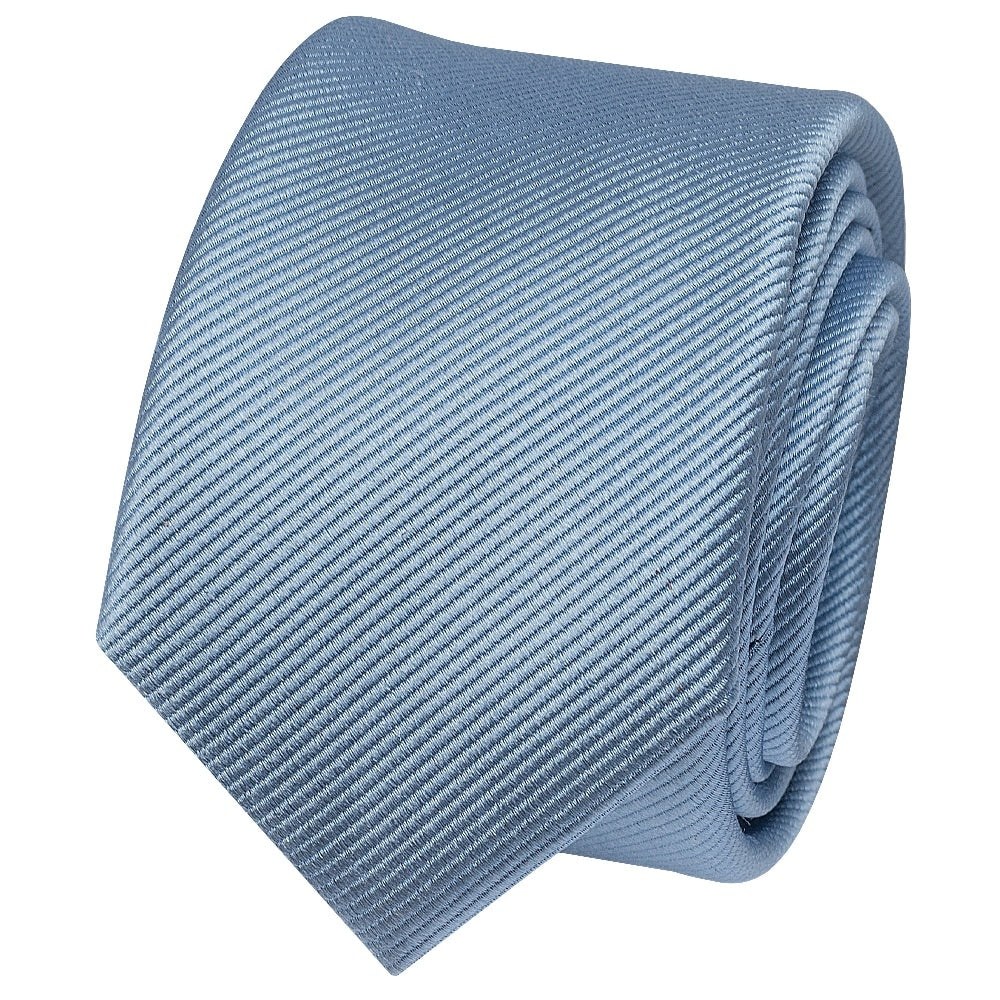 Light Blue Silk Twill Skinny Mens Tie And Pocket Square Set 3