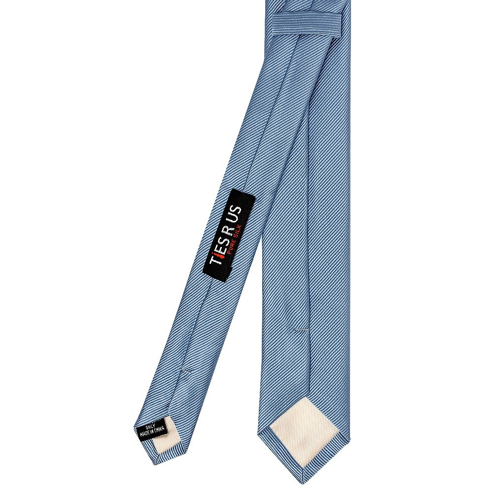 Light Blue Silk Twill Skinny Mens Tie And Pocket Square Set 4