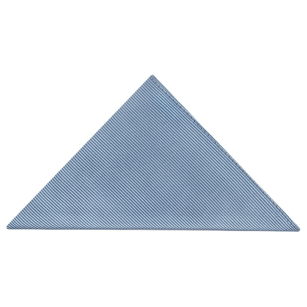 Light Blue Silk Twill Skinny Mens Tie And Pocket Square Set 5