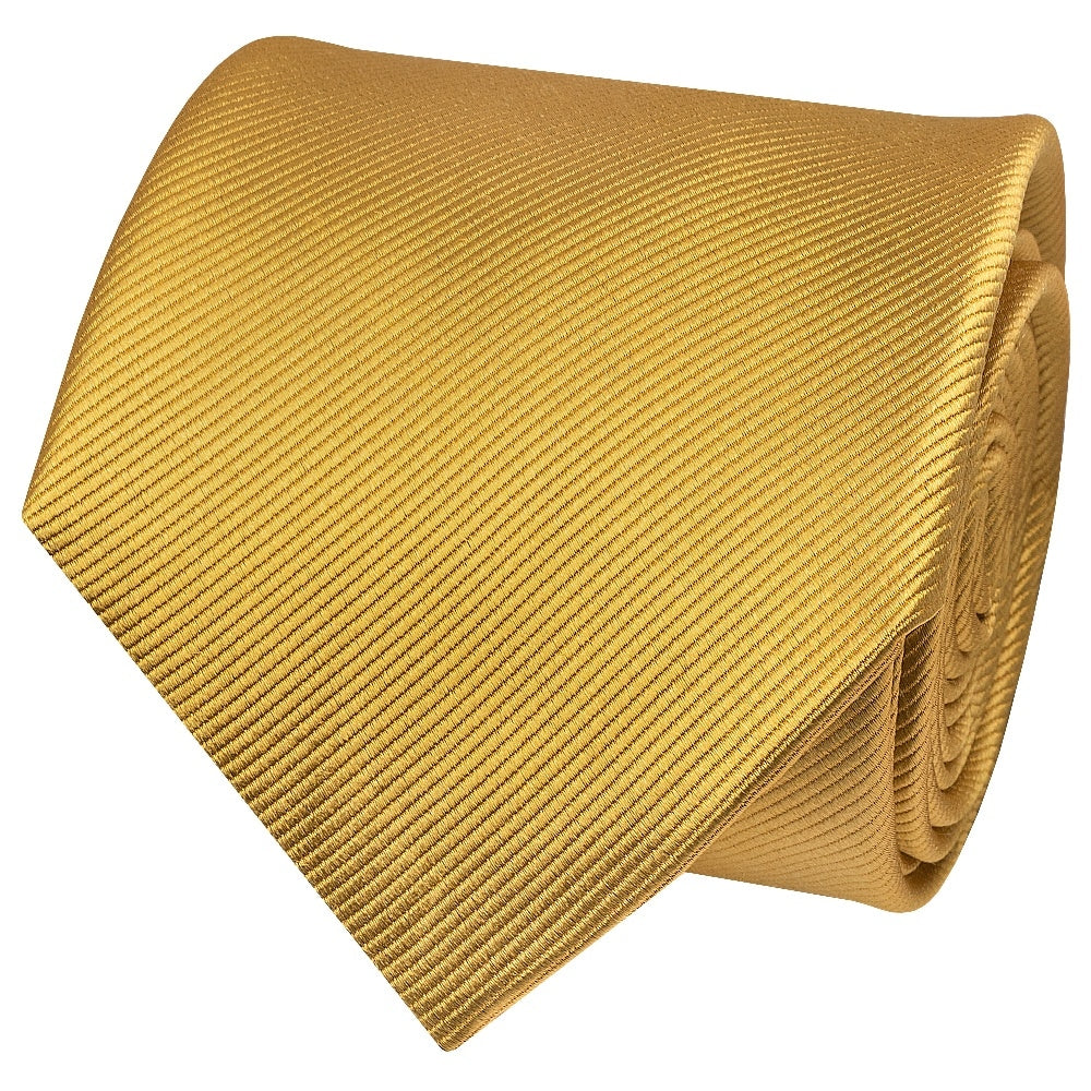 Mustard Yellow Silk Twill Classic Mens Tie 3
