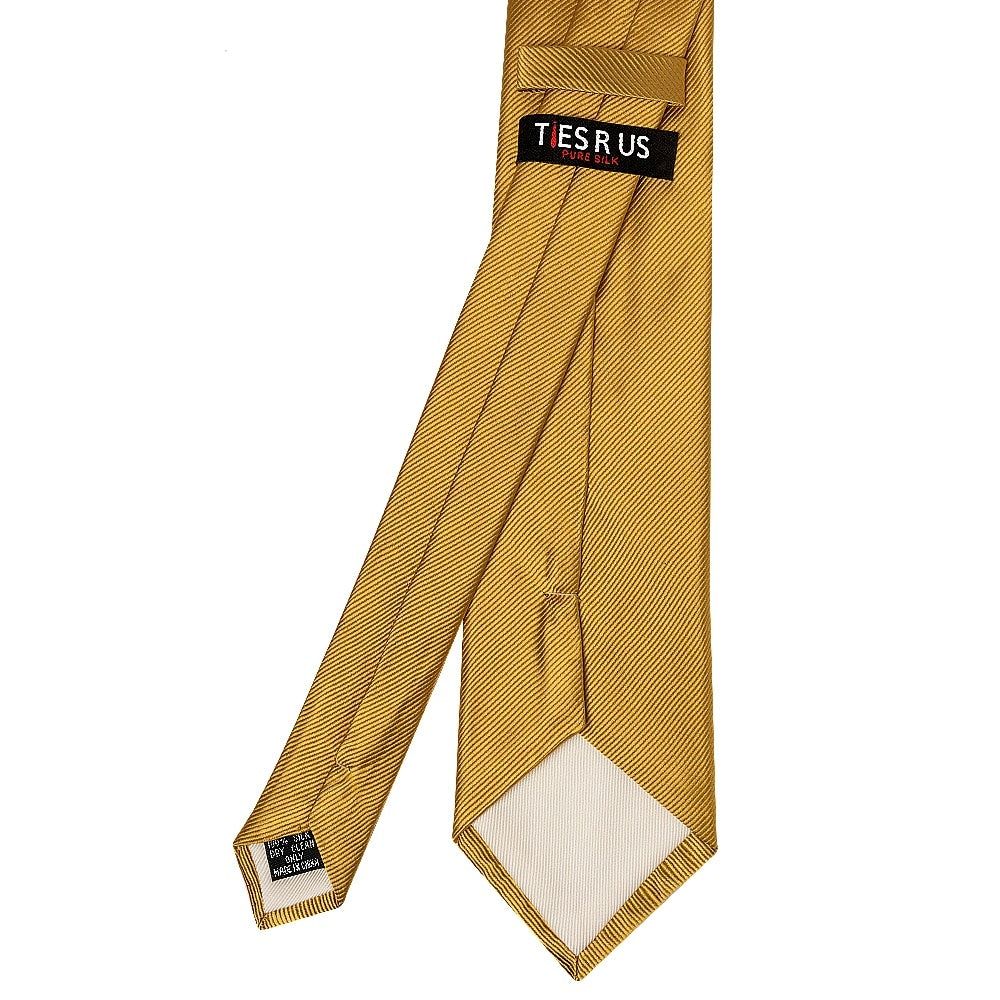 Mustard Yellow Silk Twill Classic Mens Tie 4