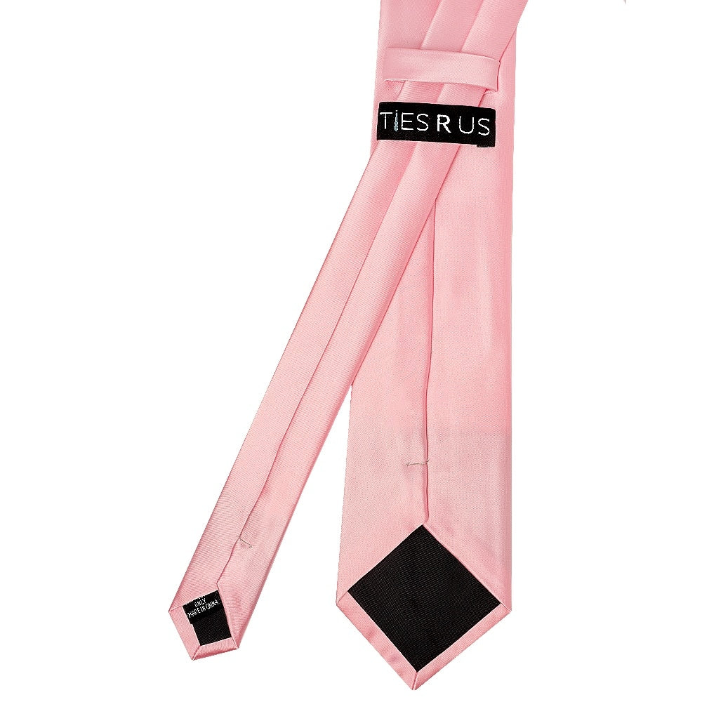 Plain Pink Satin Classic Mens Tie 4