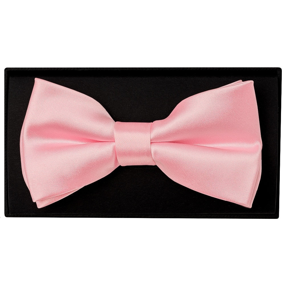 Plain Pink Hand Made Mens Bow Tie 1