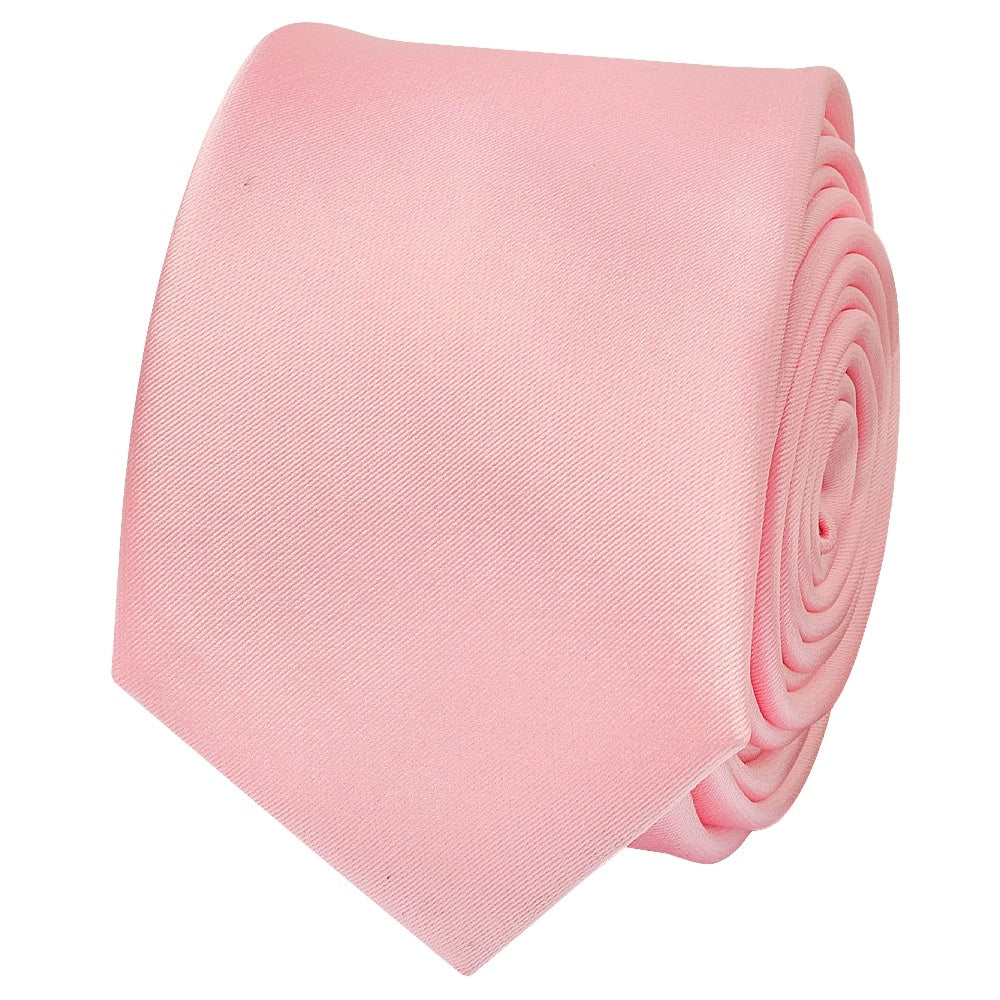Pink Satin Skinny Boys Tie 2