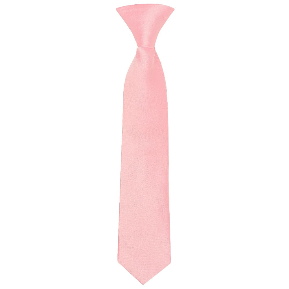 Pre Tied Pink Satin Boys Tie Age 4-7