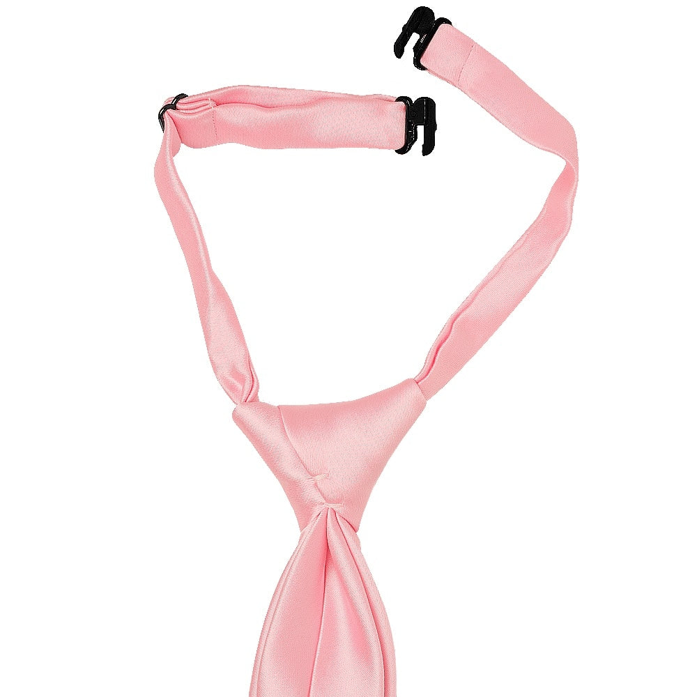 Pre Tied Pink Satin Boys Tie And Pocket Square Set Age 4 7 3