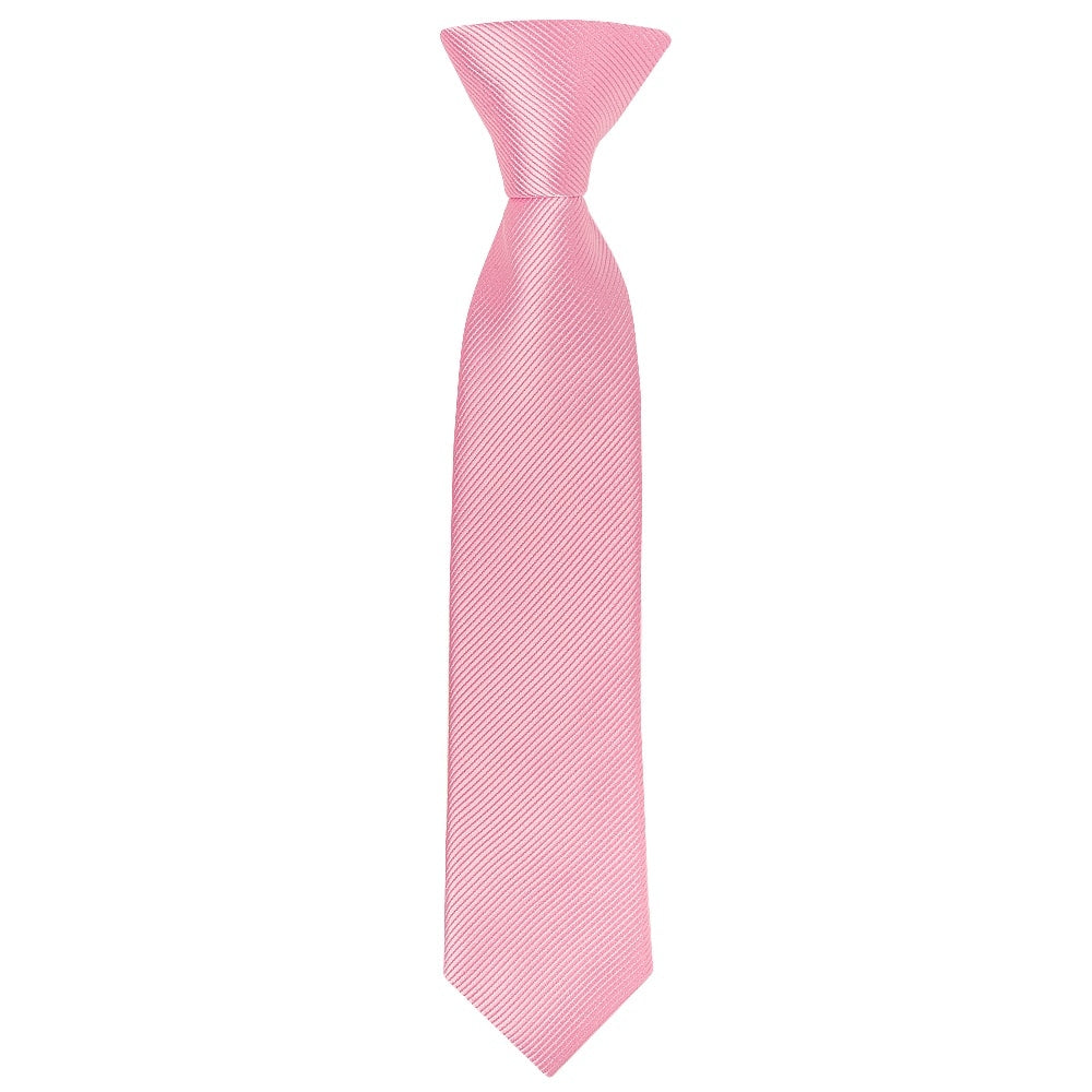 Pre Tied Blush Pink Twill Silk Boys Tie Age 4 7 1