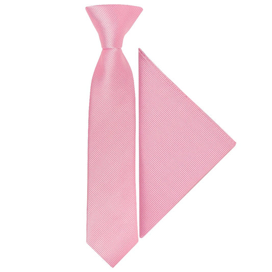 Pre Tied Blush Pink Twill Silk Boys Tie And Pocket Square Set Age 4 7 1