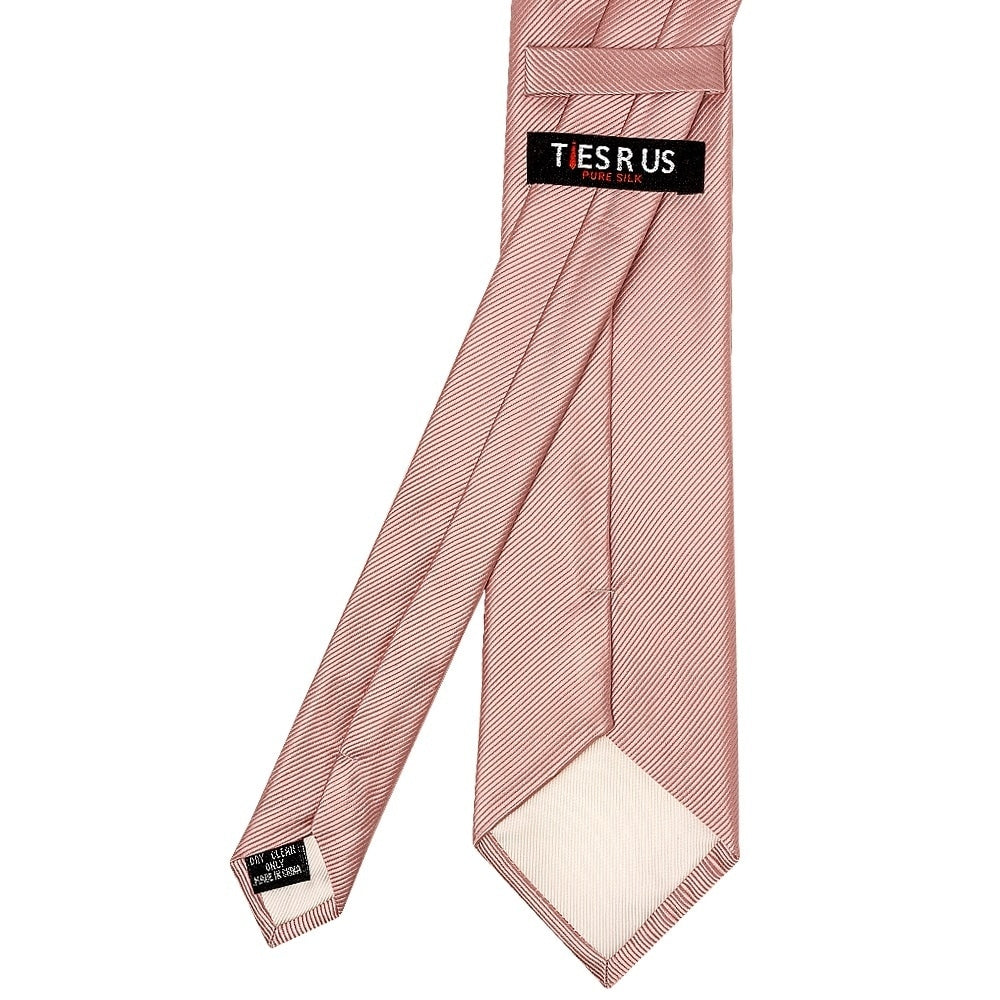 Dusty Rose Silk Twill Classic Mens Tie And Pocket Square Set 5