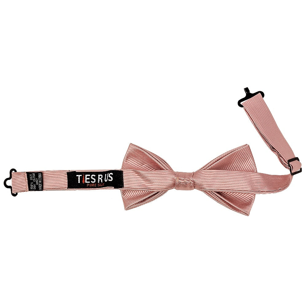 Pre Tied Dusty Rose Twill Silk Boys Bow Tie Age 4 7 2