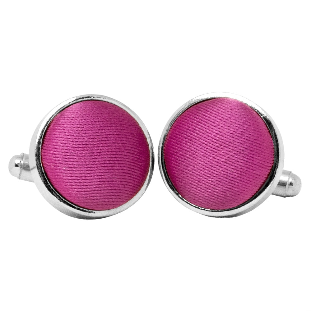 Plain Fuchsia Pink Cufflinks 1