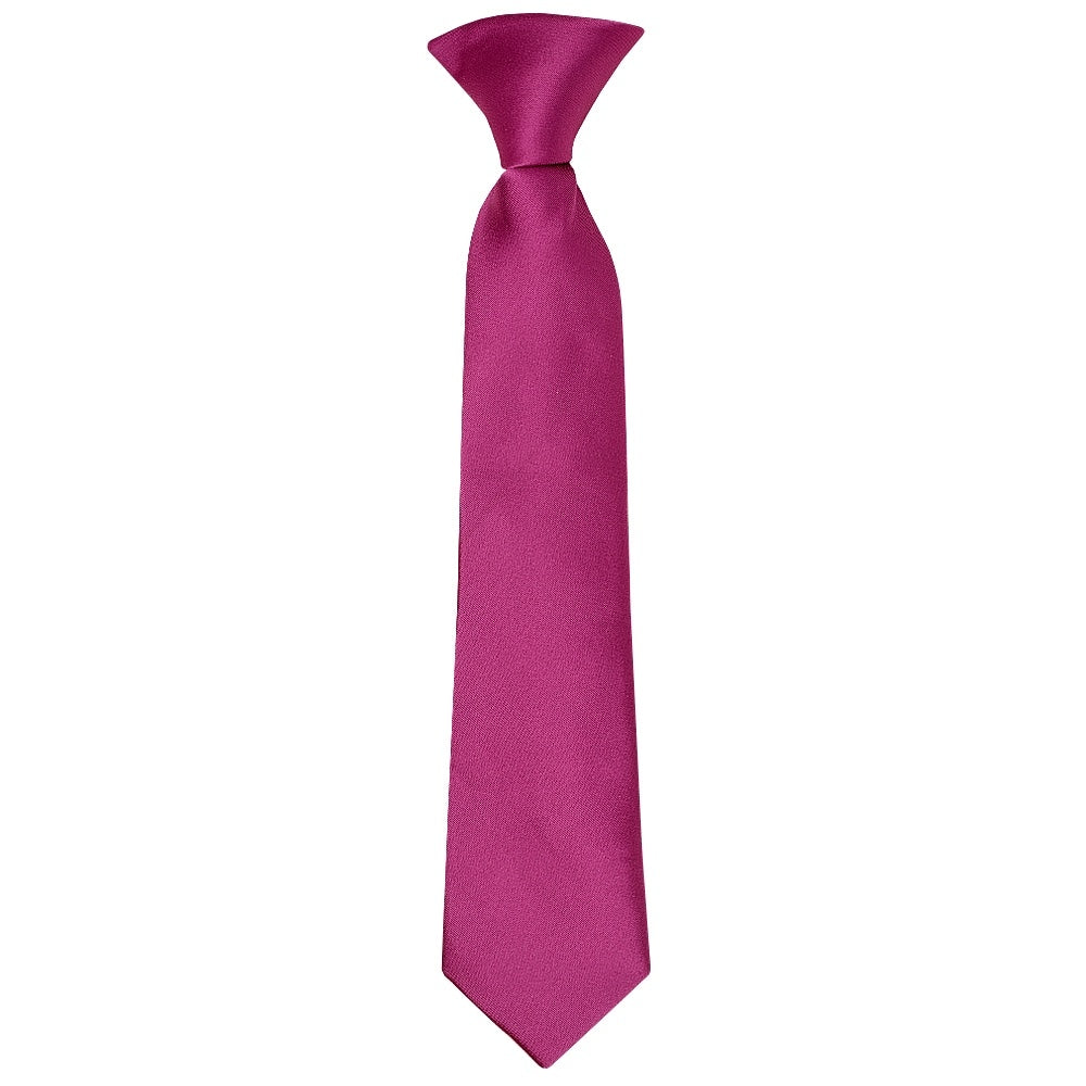 Pre Tied Fuchsia Satin Boys Tie Age 4 7 1