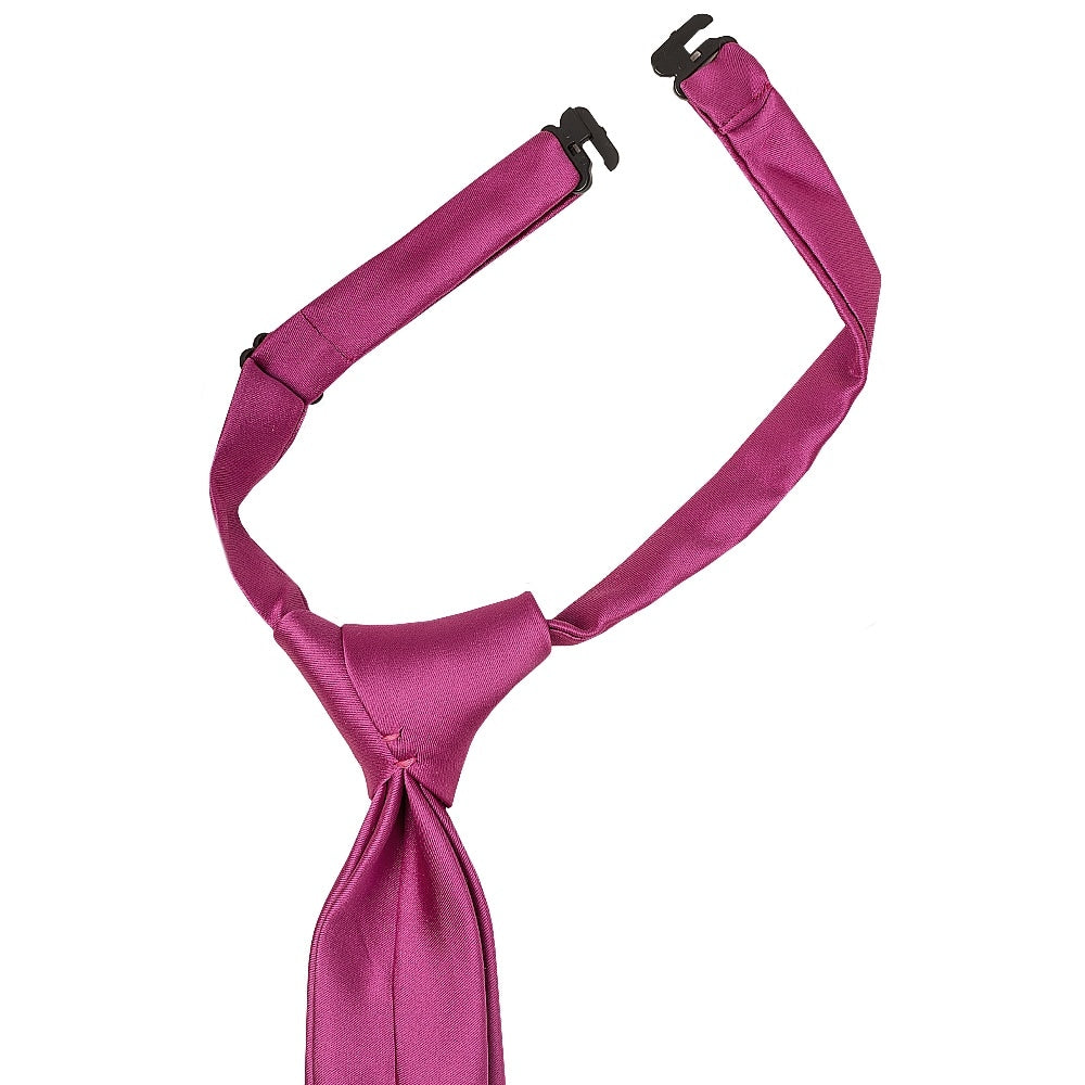 Pre Tied Fuchsia Satin Boys Tie And Pocket Square Set Age 4 7 3