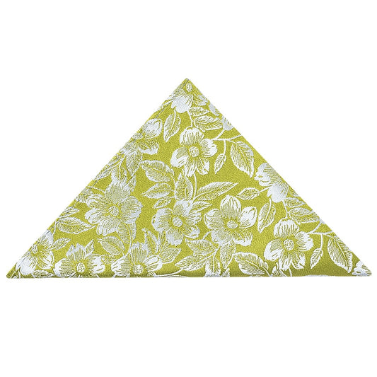 Green Floral Silk Pocket Square 1