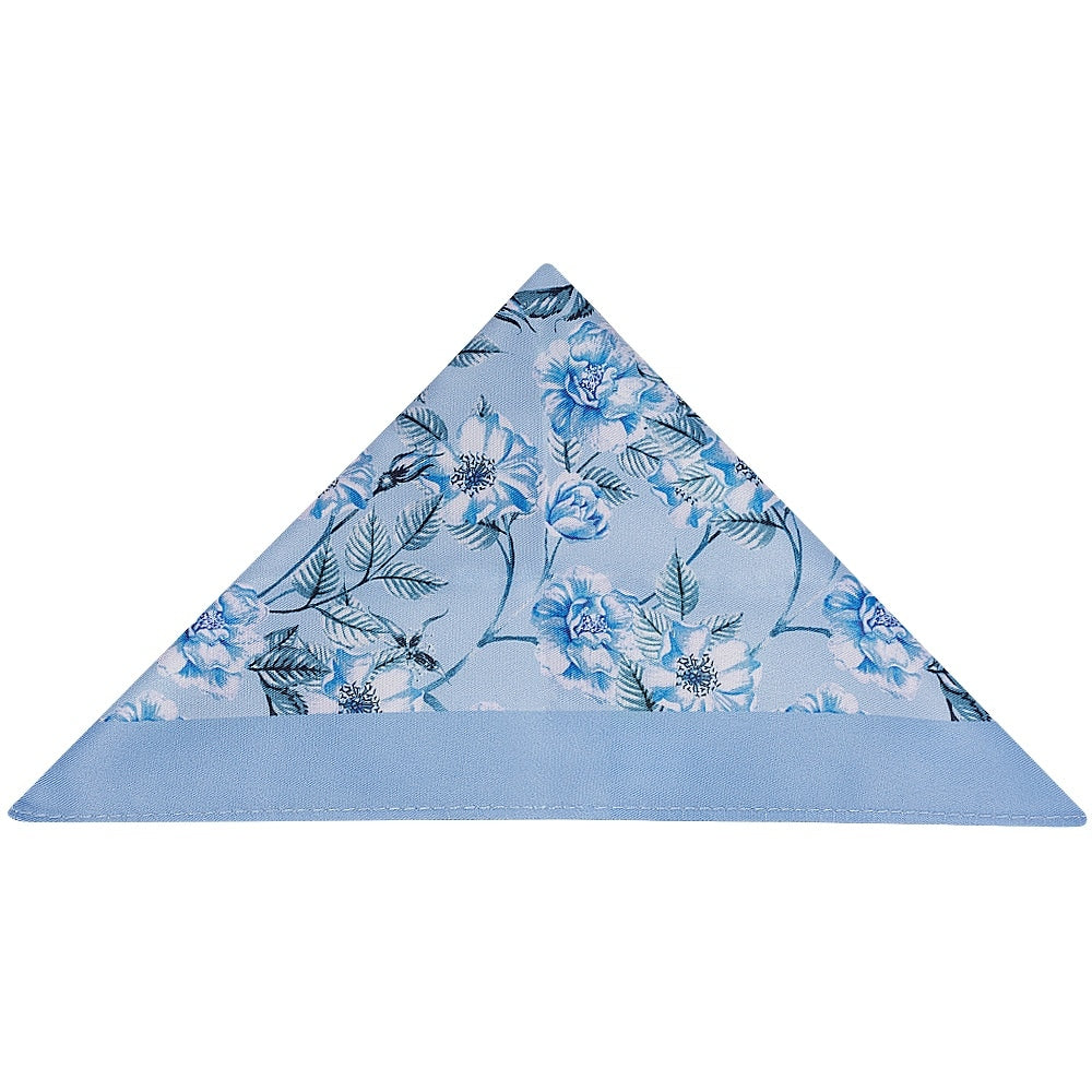 Classic Dusty Blue Mens Tie With Pocket Square And Lapel Pin Set 6