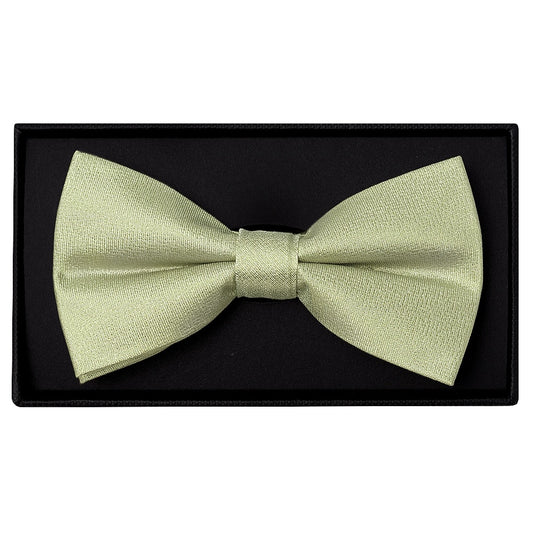 Plain Sage Green Silk Mens Bow Tie 1