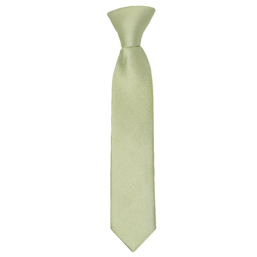 Pre Tied Sage Green Silk Boys Tie And Pocket Square Set Age 4 7 2