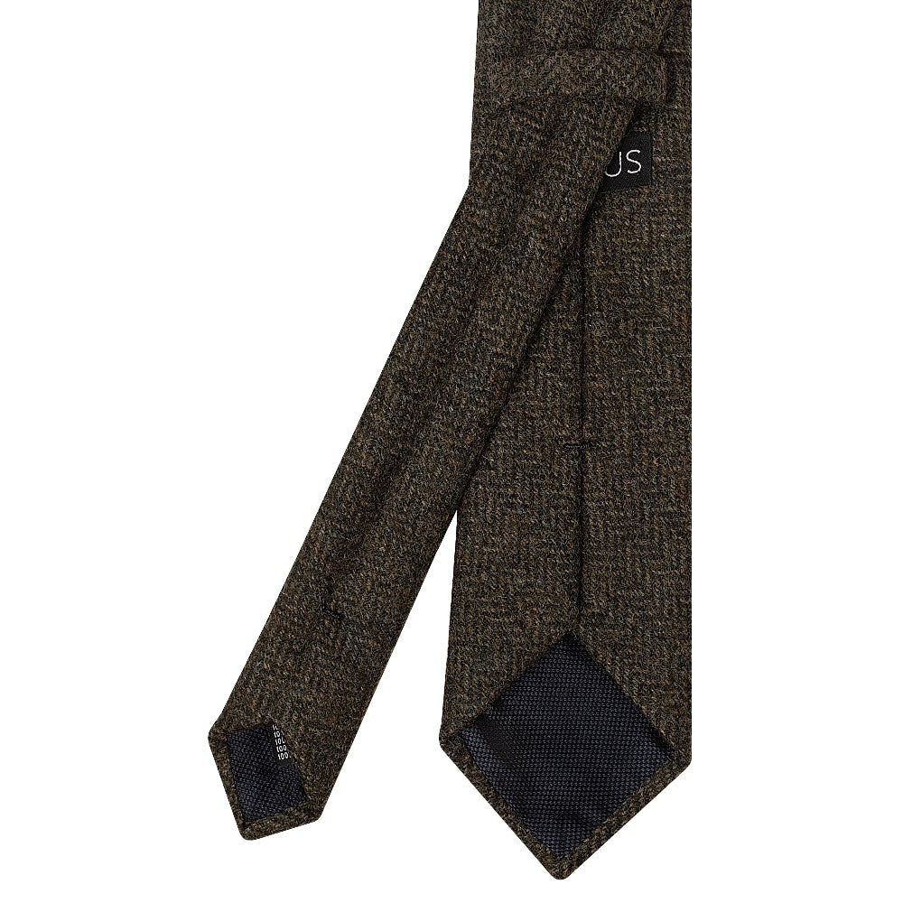 Mens Green Herringbone Classic Tie And Pocket Square Set 4
