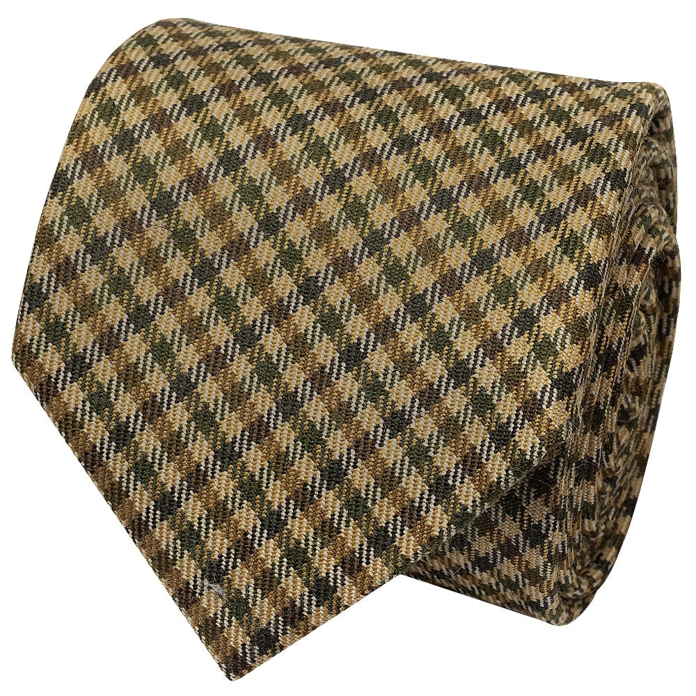 Mens Green Gingham Classic Tie 2