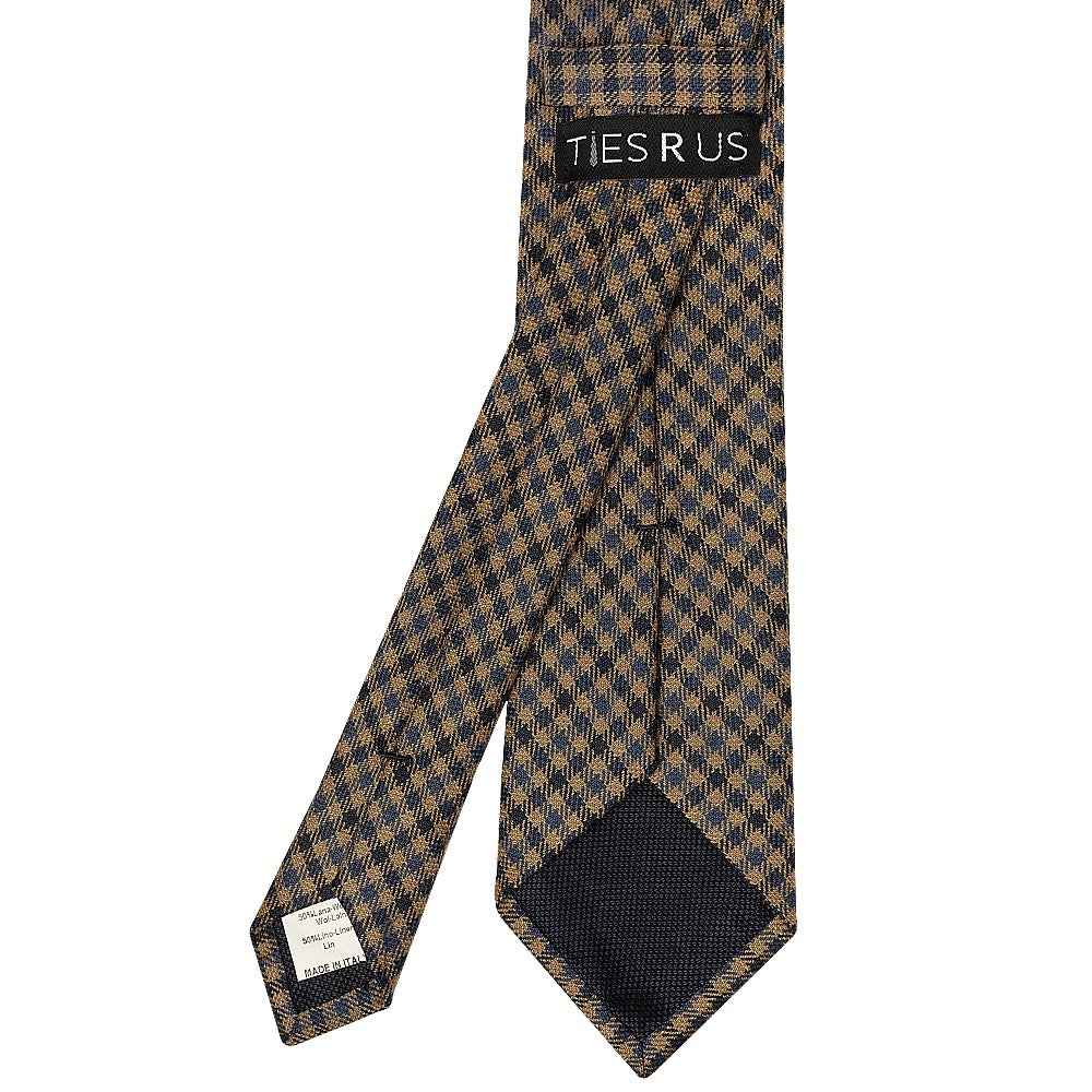 Mens Blue Gingham Classic Tie 3