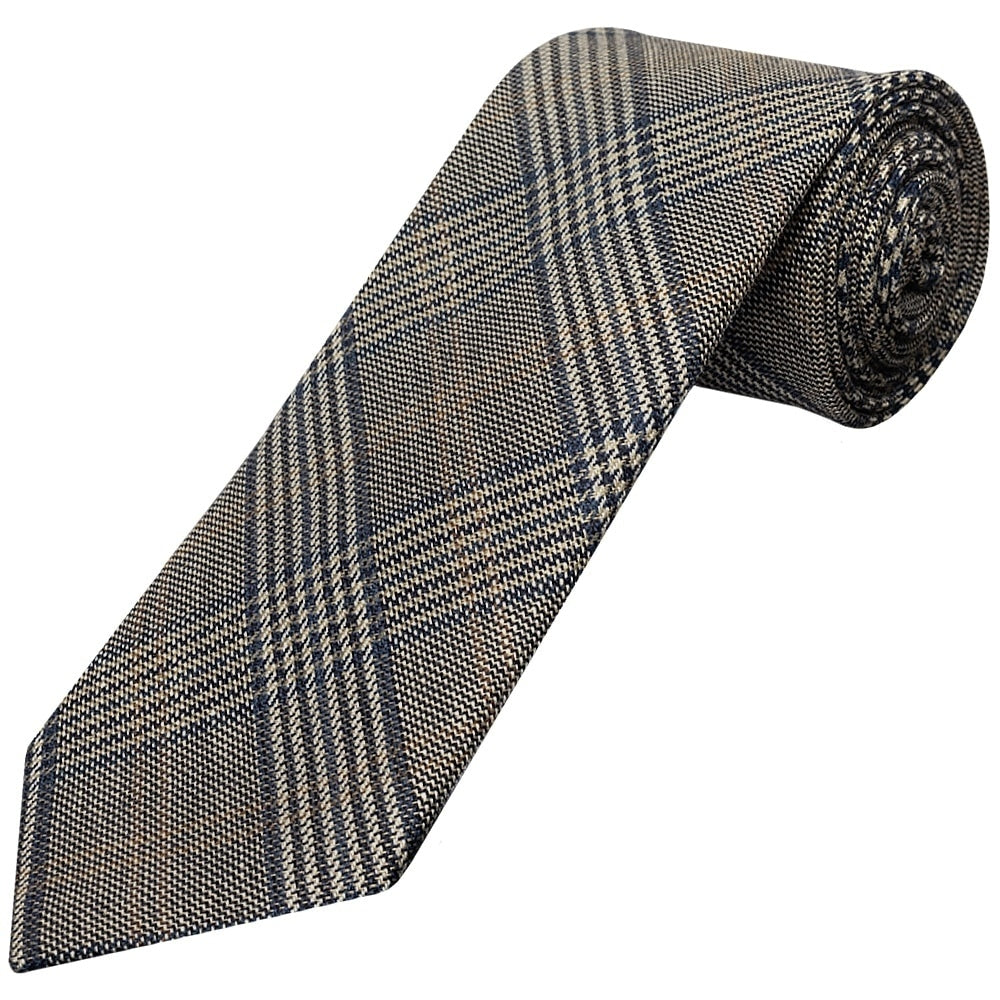 Mens Grey Prince Of Wales Classic Tie And Pocket Square Set 2