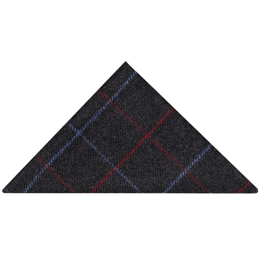 Mens Navy Check Classic Tie And Pocket Square Set 5