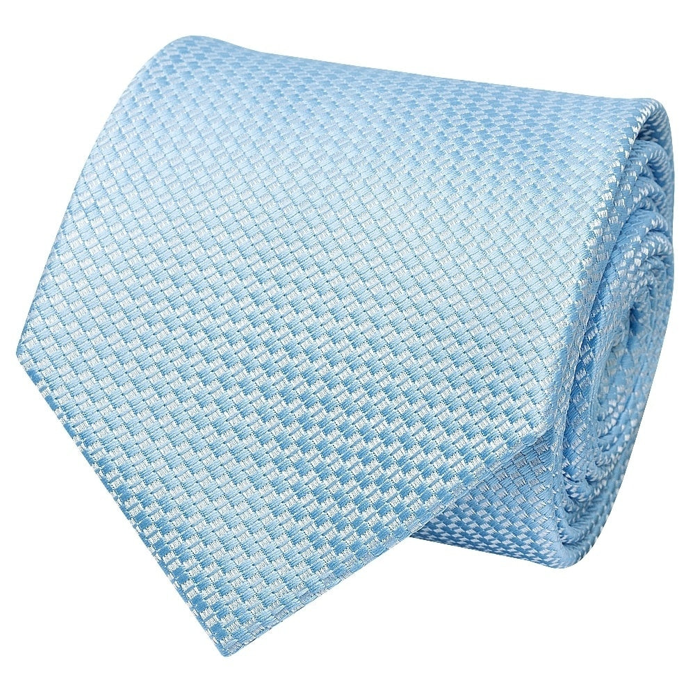 Dusty Blue Textured Classic Tie And Pocket Square Set 4