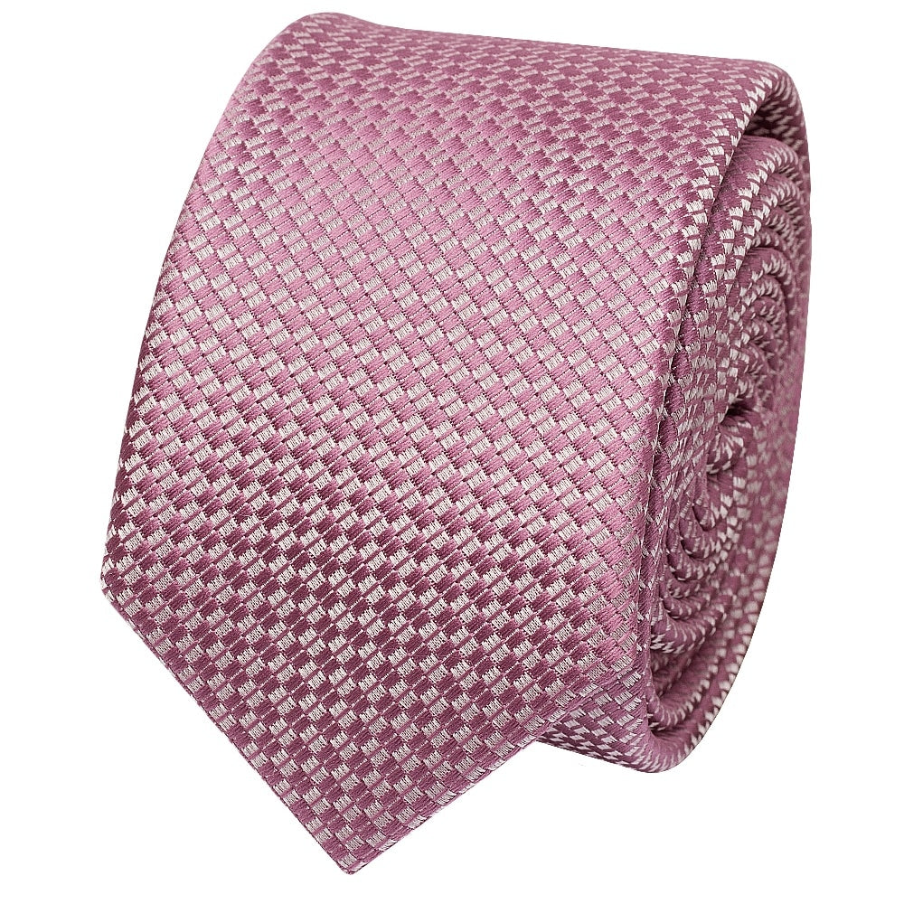 Dusty Pink Textured Skinny Tie 2