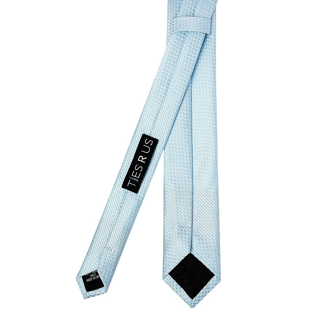 Sky Blue Textured Skinny Tie 3
