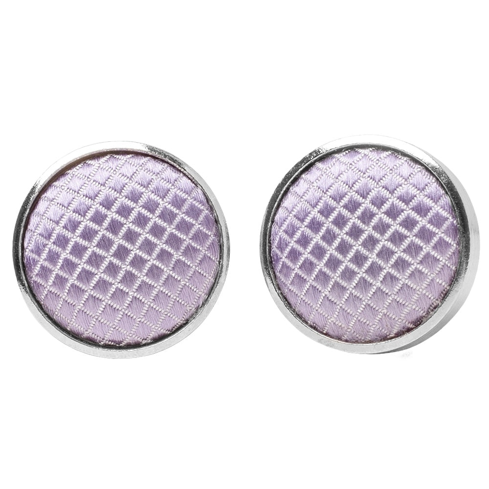 Mens Lilac Textured Stripe Silk Classic Tie Pocket Square And Cufflinks Box Set 6