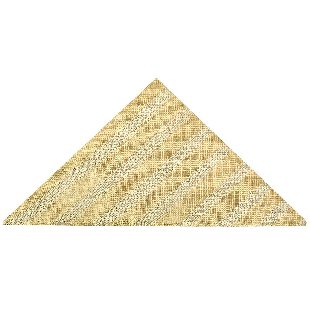 Mens Gold Textured Stripe Silk Classic Tie Pocket Square And Cufflinks Box Set 7
