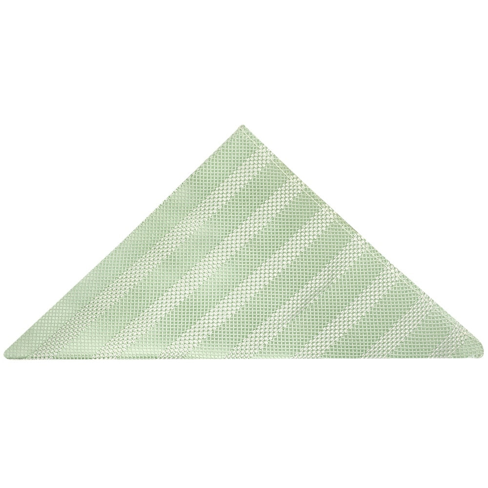 Mens Light Sage Textured Stripe Silk Classic Tie Pocket Square And Cufflinks Box Set 7