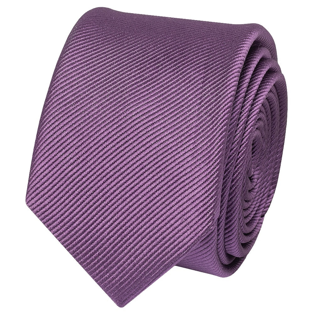 Mauve Silk Twill Skinny Mens Tie And Pocket Square Set 3
