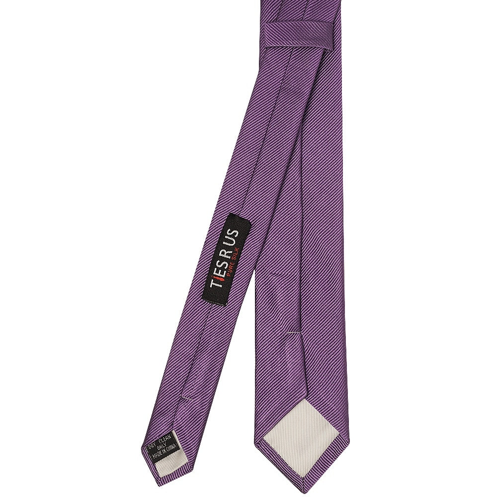 Mauve Silk Twill Skinny Mens Tie And Pocket Square Set 4