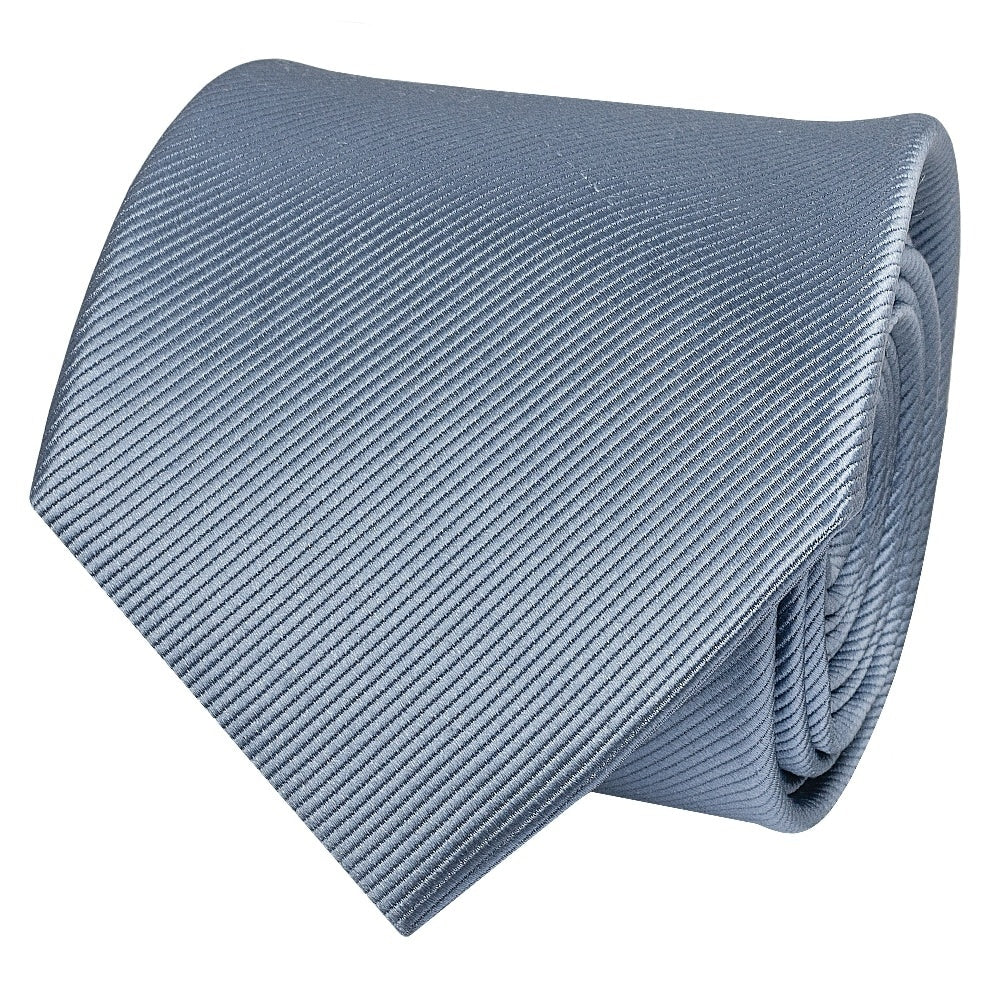 Dusty Blue Silk Twill Classic Mens Tie And Pocket Square Set 4