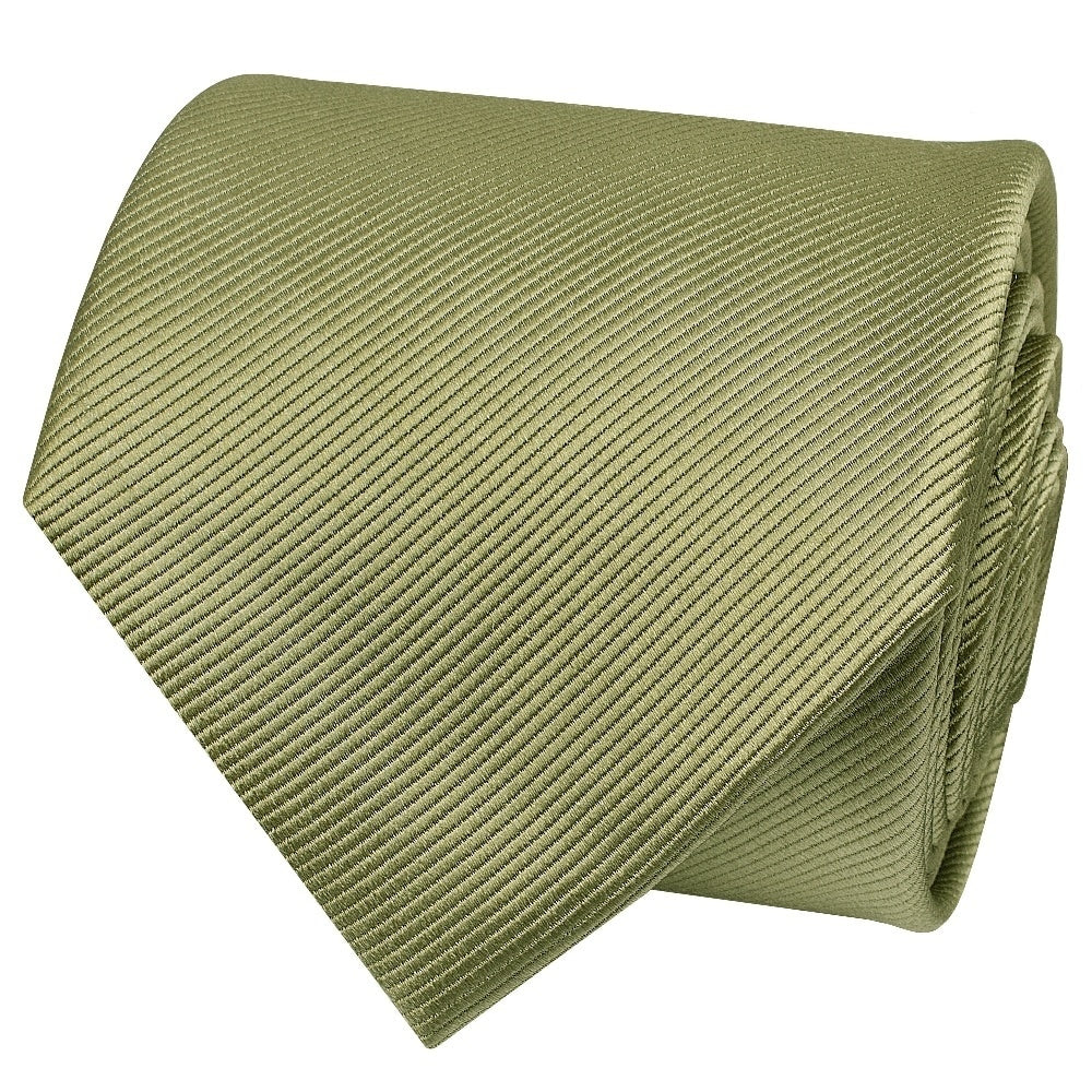 Khaki Silk Twill Classic Mens Tie And Pocket Square Set 4