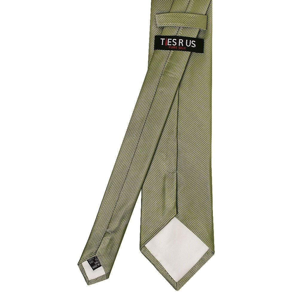 Khaki Silk Twill Classic Mens Tie And Pocket Square Set 5