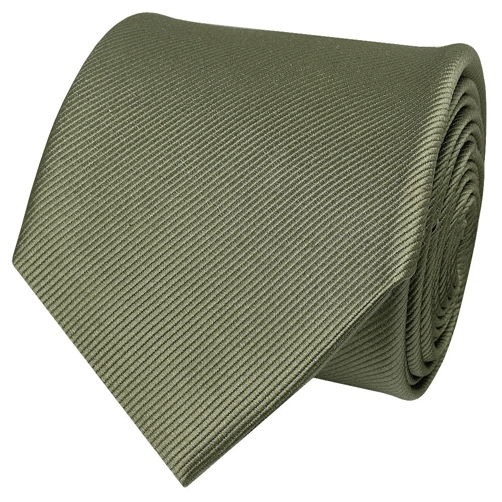 Olive Twill Silk Classic Mens Tie 3