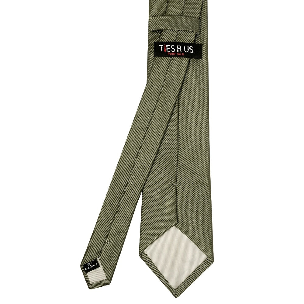 Olive Twill Silk Classic Mens Tie 4