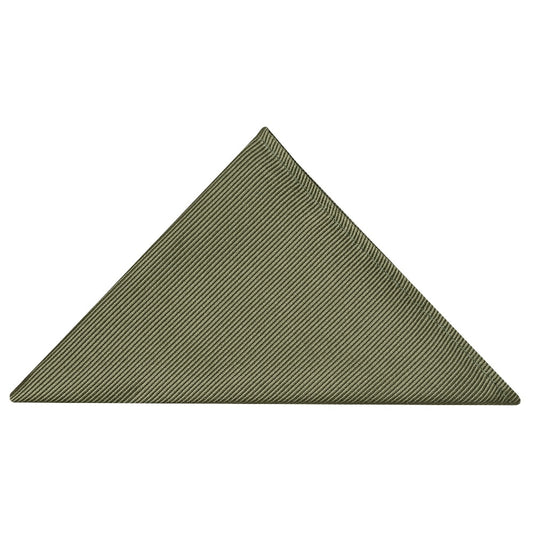 Olive Twill Silk Pocket Square 1