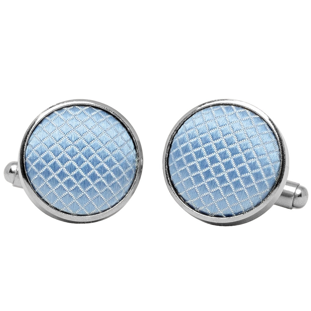 Mens Dusty Blue Textured Stripe Silk Classic Tie Pocket Square And Cufflinks Box Set 7