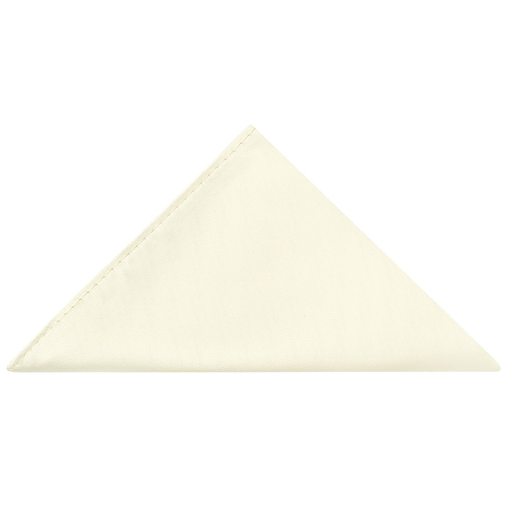 Plain Off White Pocket Square 1