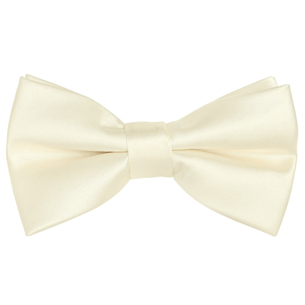 Pre Tied Off White Satin Boys Bow Tie And Pocket Square Set Age 4 7 2